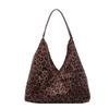 Fashionable Khaki Brown Coffee Leopard Tote Bag For Women Urban Minimalist Style