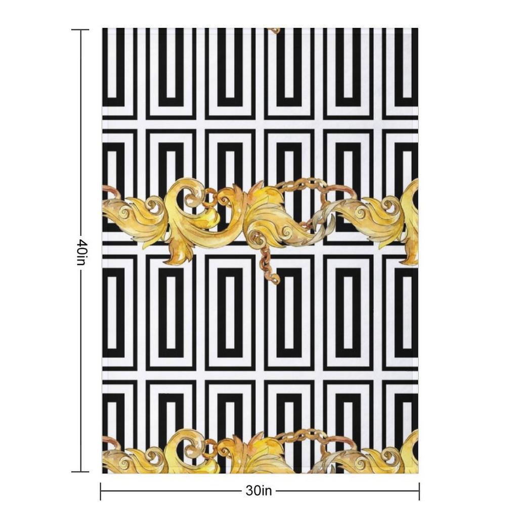 Watercolor golden luxurious chains ornamental design Throw Blanket Sofa Throw Sleeping Bag wednesday Blankets
