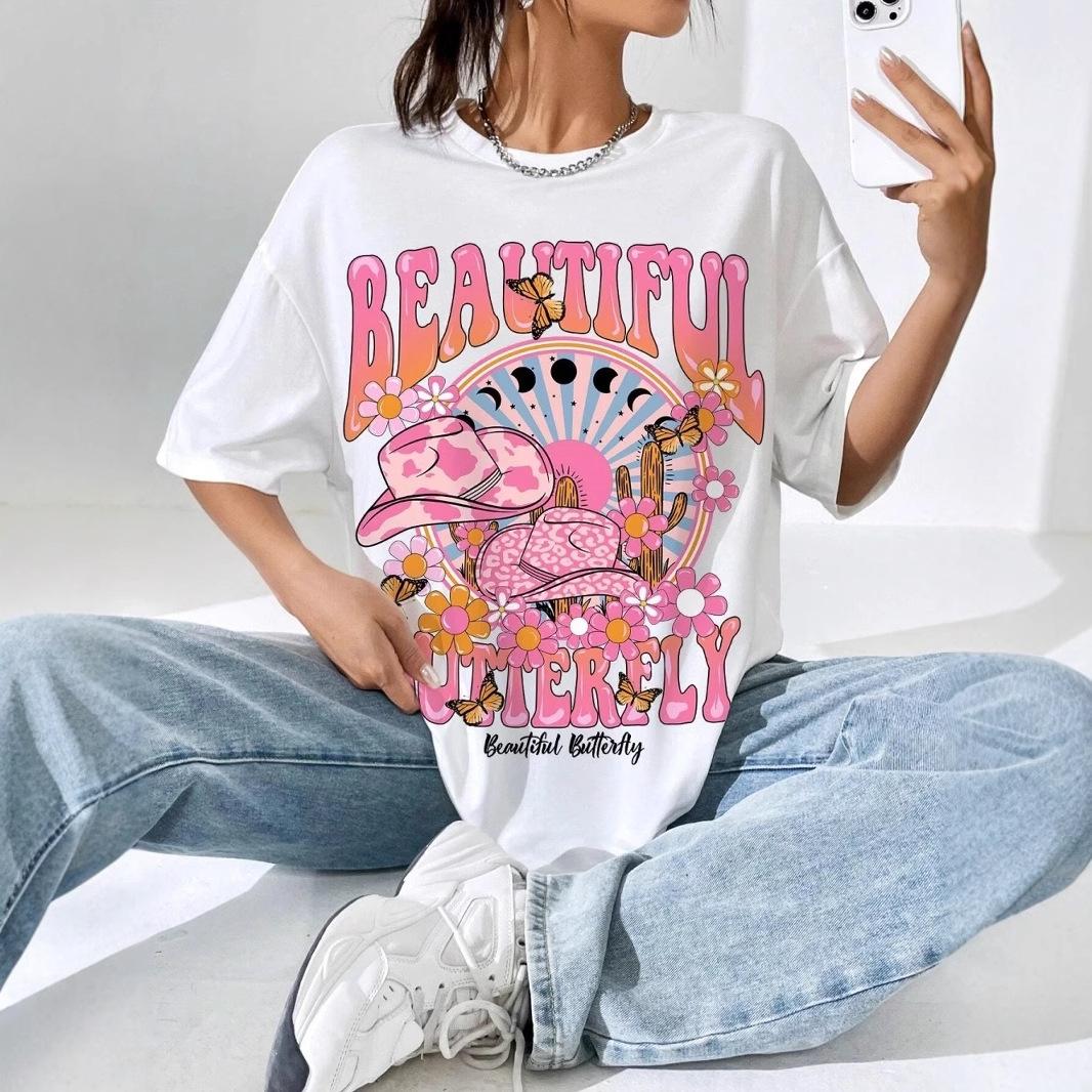 

Красивая и сияющая женская футболка Worldprinting Casual L S