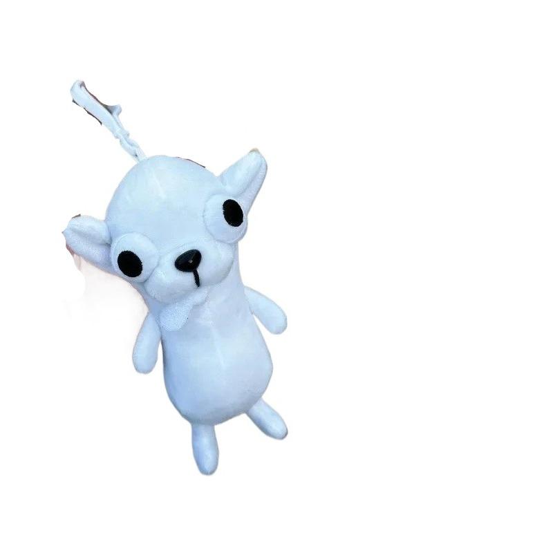 Funny Chihuahua Plush Toy Keychain Pendant Puppy Pet Stuffed Chihuahua Doll Weird Cute Realistic Plush Chihuahua Friend Gift белый