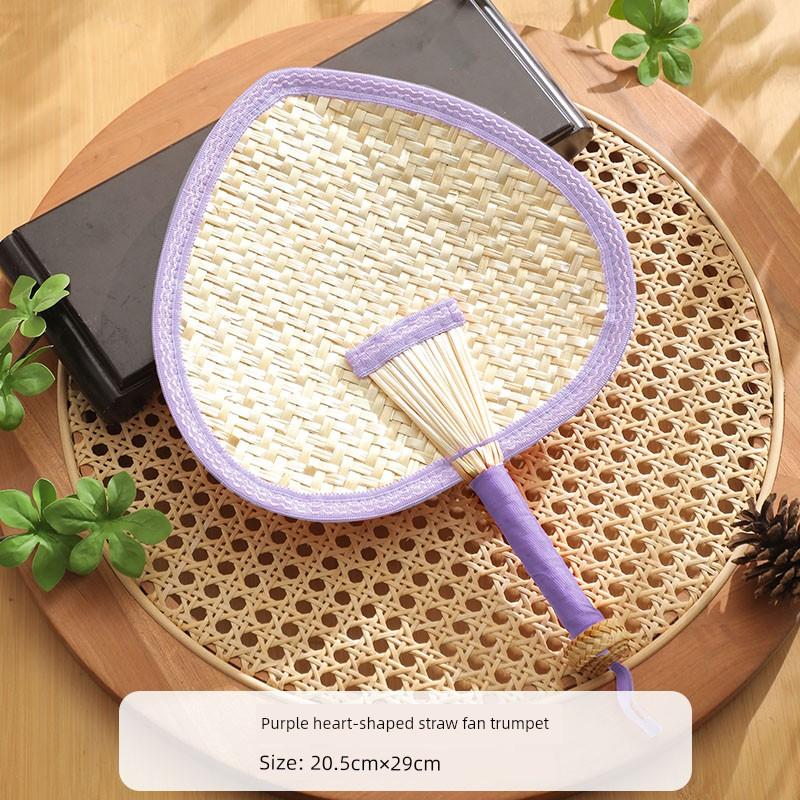 Summer Straw Fan, Hand-Woven Traditional Hand-Held Summer Fan, Banana Leaf Fan, Chinese Style, for Babies and Children, Household Use