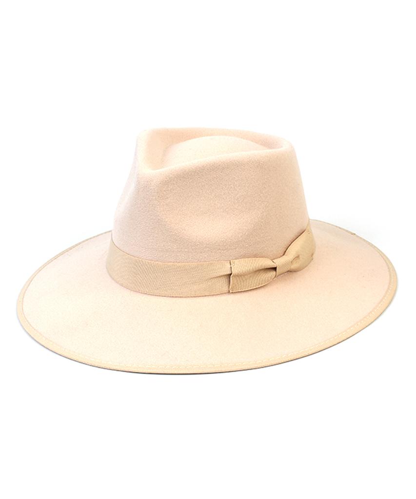 Yunibeosyeolkemiseuteuli Ribbon Wool Ivory Edge Fedora