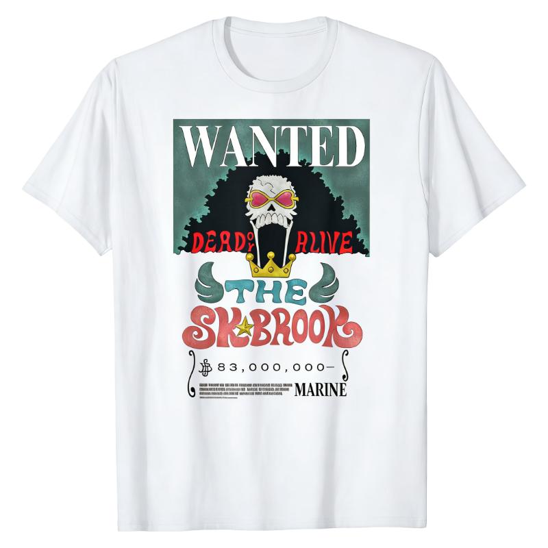 

Brook Wanted Poster One Piece TShirt Vintage High Street Graphic Print Pure Cotton Crew Neck Urban Streetwear Fashion Tops S