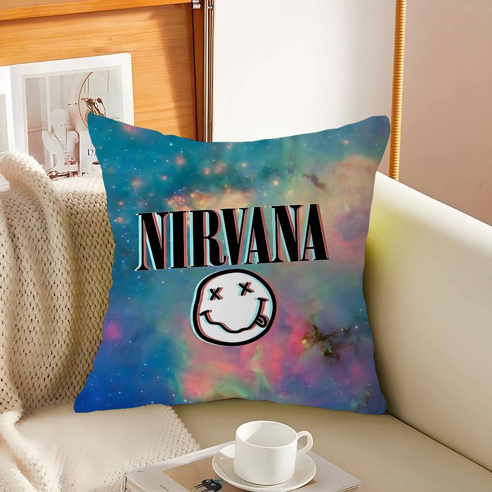 Наволочки с логотипом N-Nirvana Домашнее постельное белье Декоративная наволочка Свадебная Супермягкая наволочка 16x16Inch