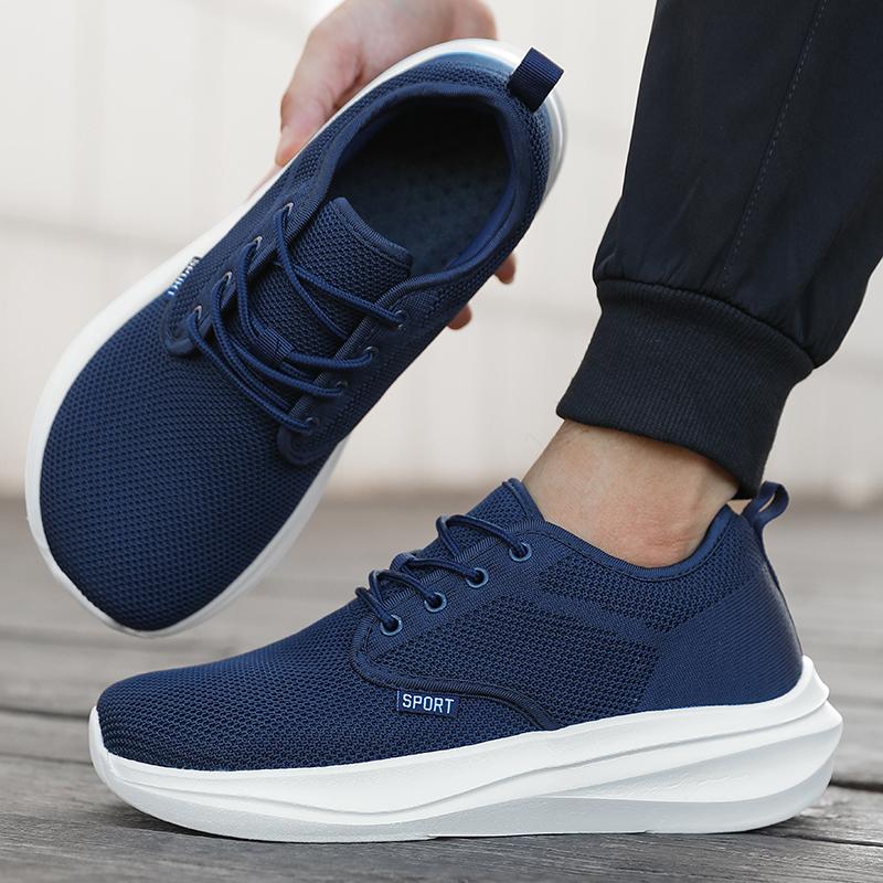All Black Wide Toe Shoes For Men Breathable Comfortable Platform Minimalist Travel Shoes  Wide Toe Barefoot Casual Sneakers