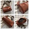 Women's Faux Leather Vintage Small Square Bag Fashionable Wide Strap Shoulder Crossbody Bag with Zipper Pocket