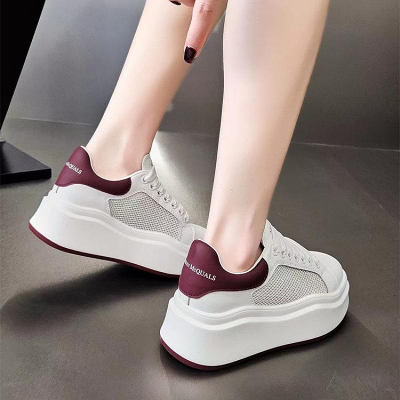 Mesh Breathable Platform White Shoes Women's Fashion All-Match Summer Casual Sneakers Real Platform Shoes Women