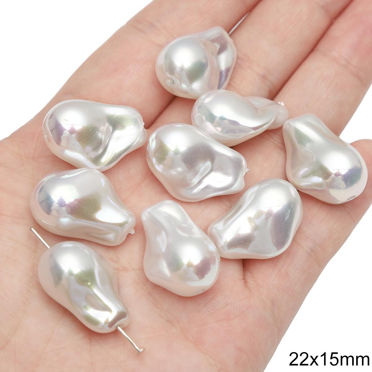 

200-500 шт. Геометричні намистини з імітацією перлів ABS для виготовлення прикрас своїми руками, декору дому, мистецтва. Штучні перли для наповнення ваз 22x15mm