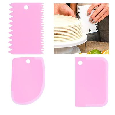 3PCS/Lot Dough Cake Cutter Slicer Spatula for Cake Cream Scraper Pasty Cutters Scraper Irregular Teeth Edge DIY Smoother