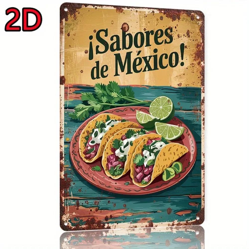 

Fresco de México Vintage Mexican Tacos Metal Sign 118x78in 2D Flat Rustic Iron Food Art Kitchen Cafe Decor 1pc 20x30cm