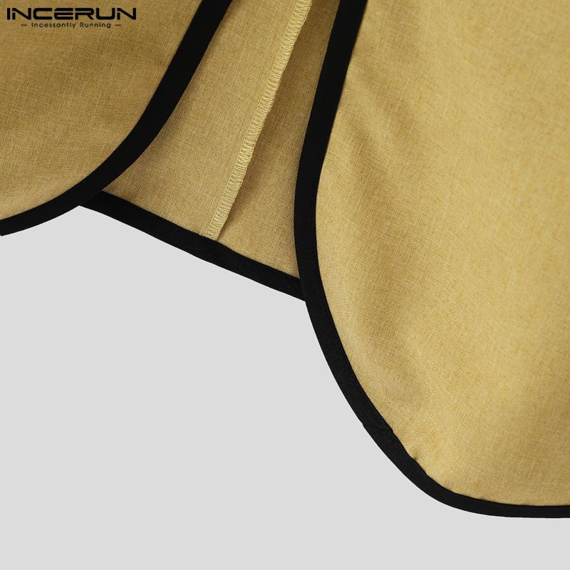 INCERUN 2PCS Men Thin Open Front Blazer Long Suit Pants Two Piece Suit Casual Outfits Sets