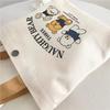 Canvas Tote Bag for School Cartoon Pattern Lunch Box Student Handbag Durable Lunch Carrier Pouch Women Men 27*22cm