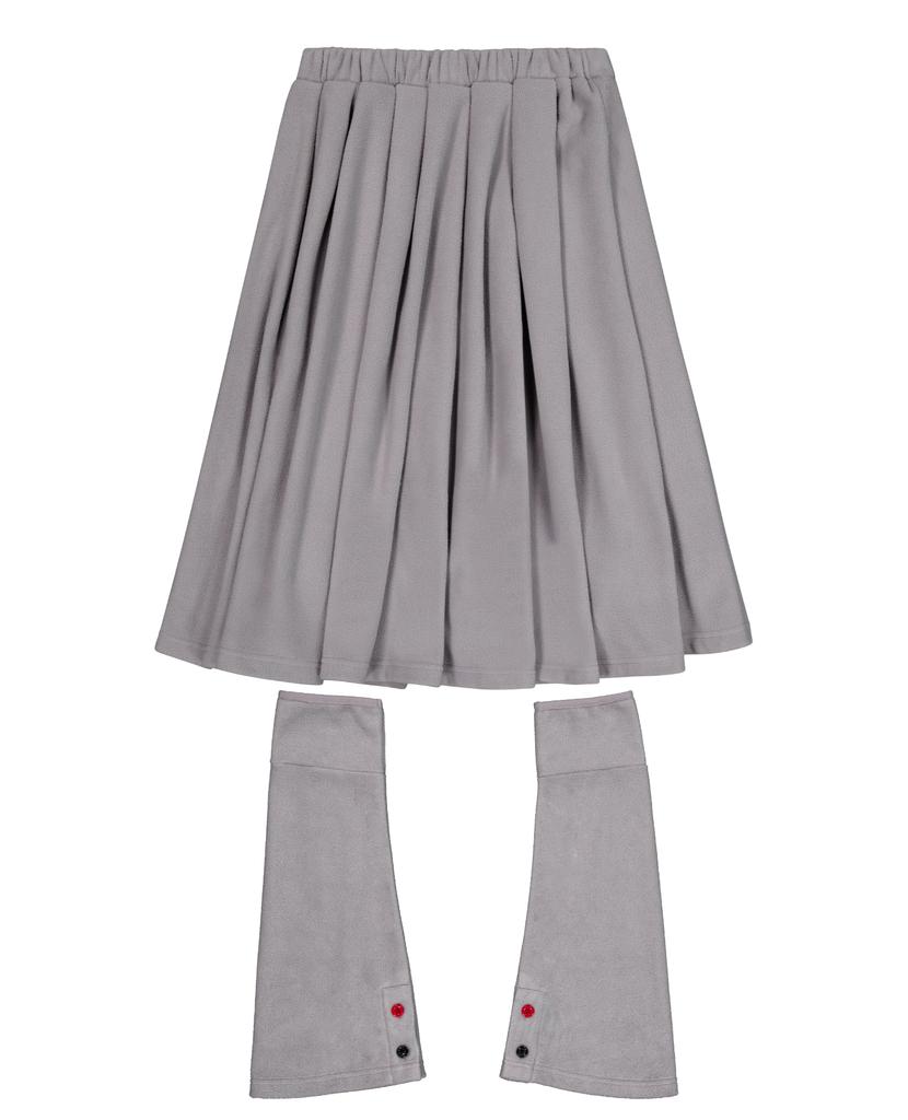Loaegsyueol Fleece Midi Warmer Skirt_Melange Gray