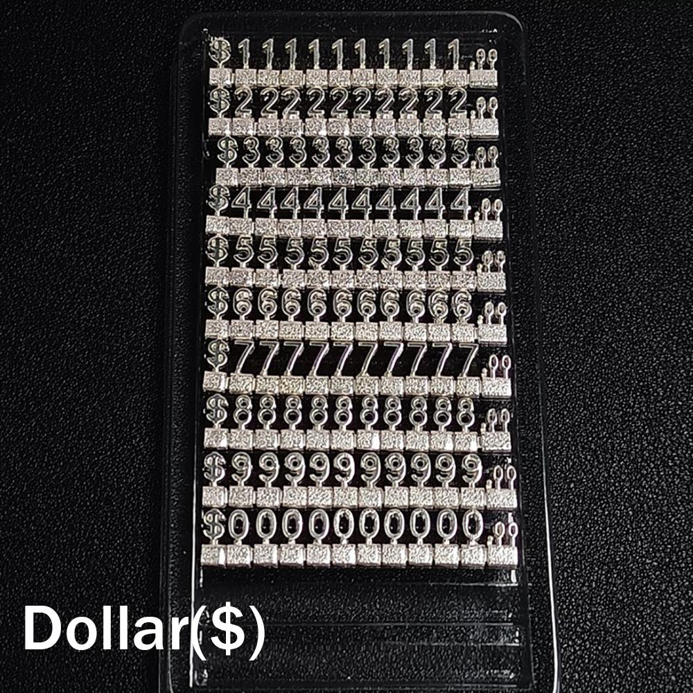 Zinc Alloy 3D Price Tag Cube Design Combined Price Tag Digital Price Tag Retail Display Silver-Dollar($)