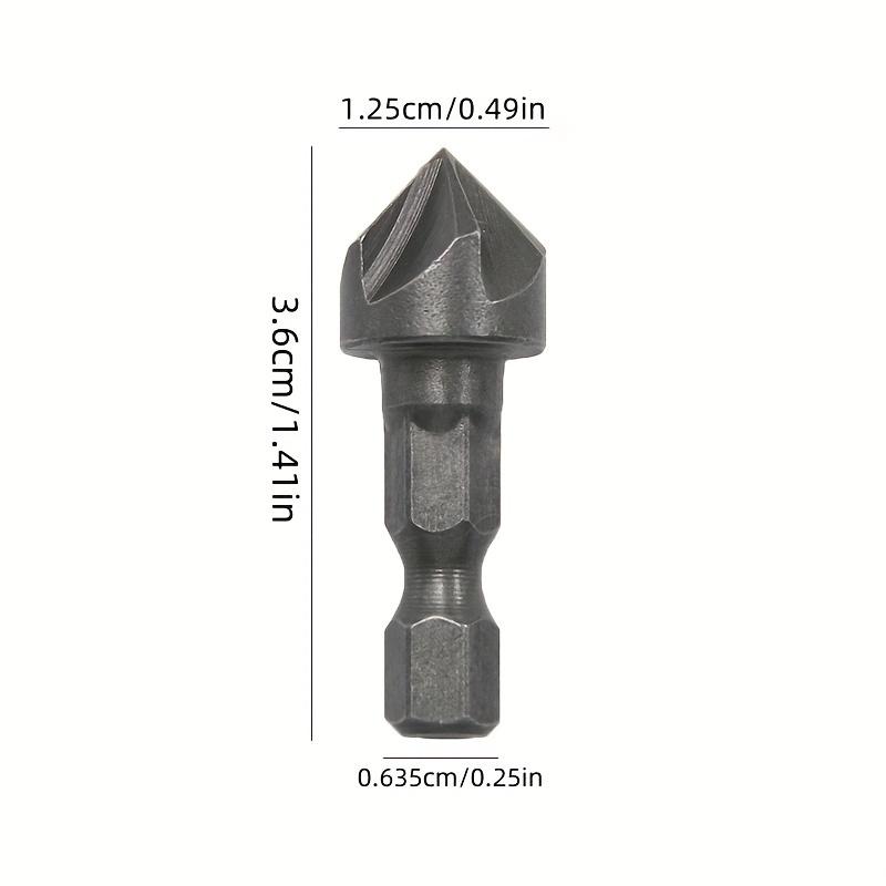 1/3 Pcs Hexagonal Shank Six-Blade Chamfering Tool - Carbon Steel Sandblasted, for Woodworking Hole Opener and Countersink