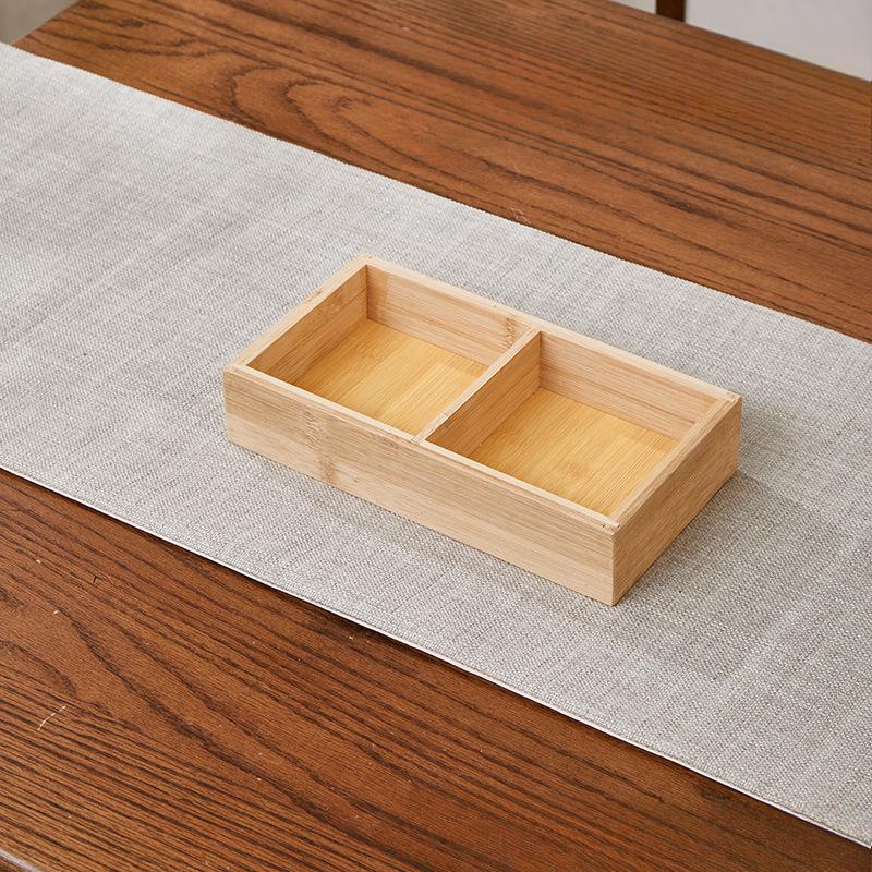 Bamboo and Wood Dining Plate Nine-grid Tray Hotpot Restaurant Partition Plate with Bowl Set Creative Tableware Special Hotpot Vegetable Plate