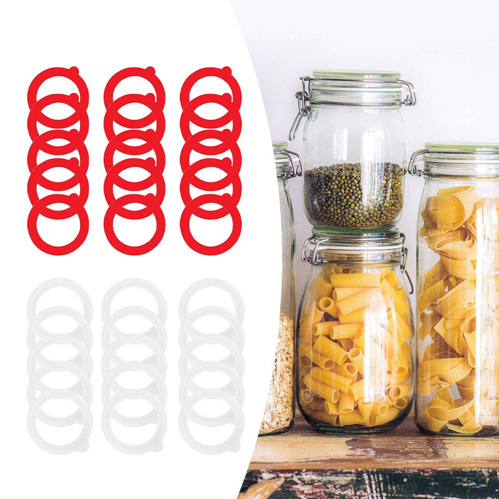 Bathroom Items Sealing Ring Seals Rings Silicone Replacement Gasket Reusable 15pcs Airtight Rubber For Jar Lids