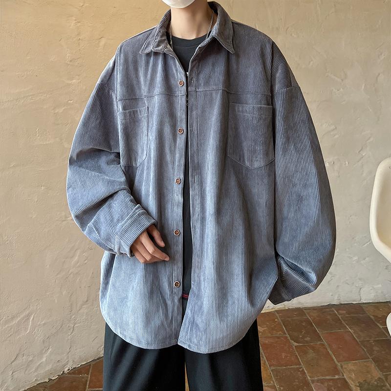 Spring Loose Casual Shirts Men Fashion Lapel Button All-match Solid Shirts Coats Men's Clothing Long Sleeve Tops Korean Shirt
