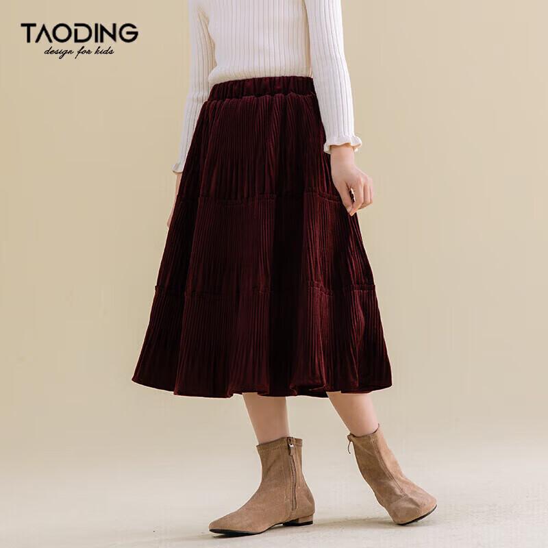 Девочковая плиссированная юбка с подкладкой из бархатного плюша 170