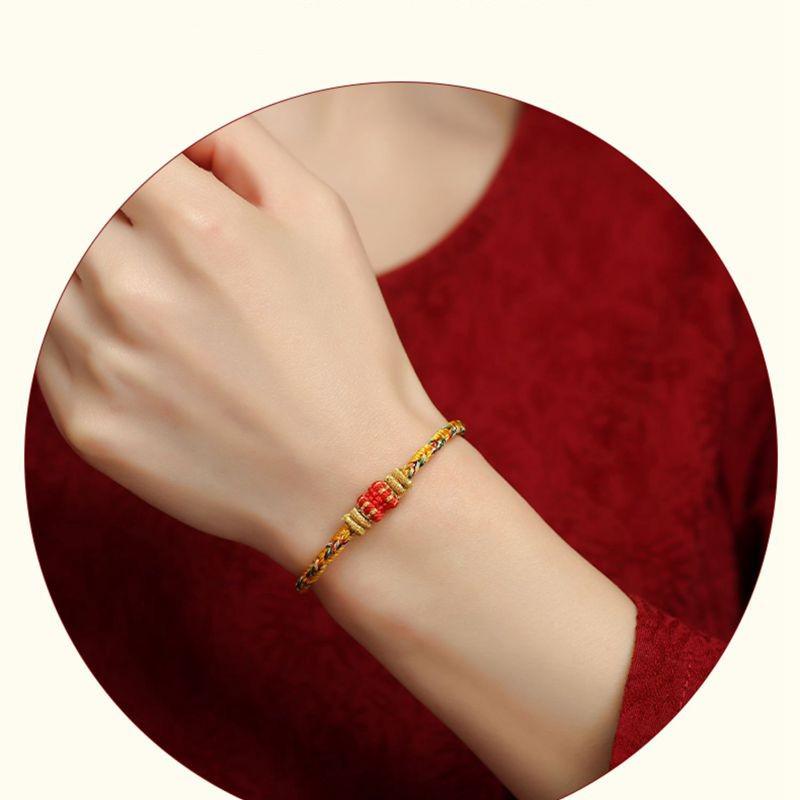 Handmade Year of the Dragon Zodiac Guardian Bracelet - Unisex Benmingnian Rope with Samantabhadra