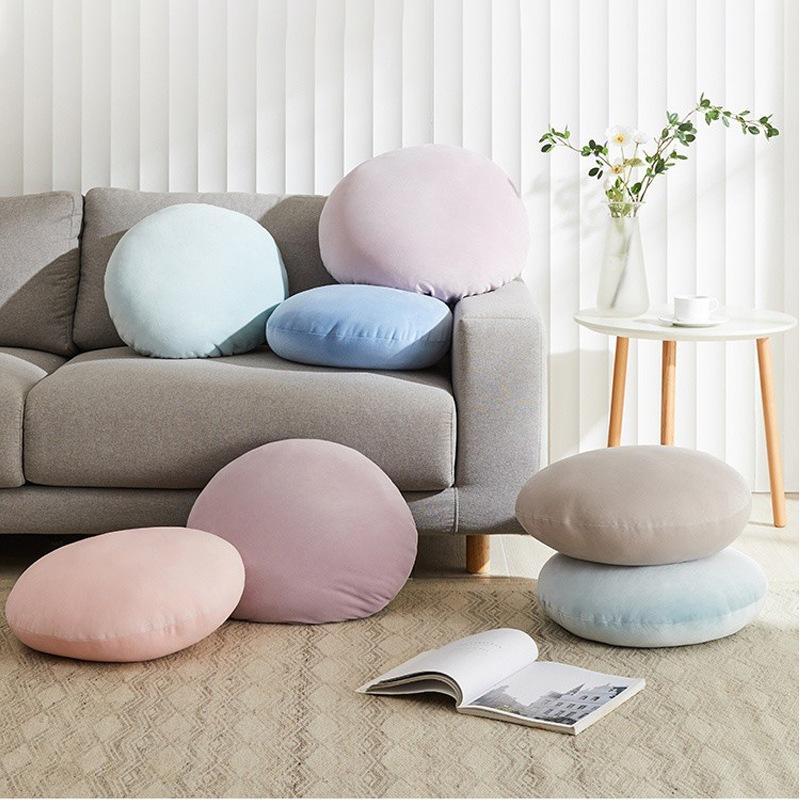 Japanese Style Round Cushion With Fillings Tatami Floor Seat Mat Super Soft Velvet Meditation Cushion Futon Home Chair Cushion