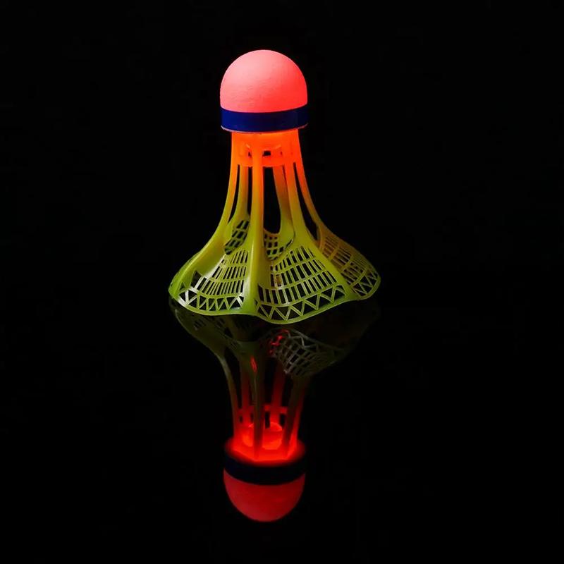 3Pcs Red Light Badminton LED Glow in The Dark Badminton Shuttlecocks Windproof Birdies Ideal for Practice Nighttime Play