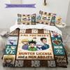 Hunter X Hunter Pattern Bedding Quilt Set Quilt Cover Pillowcase Home Birthday Gift(1 * Duvet Cover + 2 * Pillowcase, Without Core)