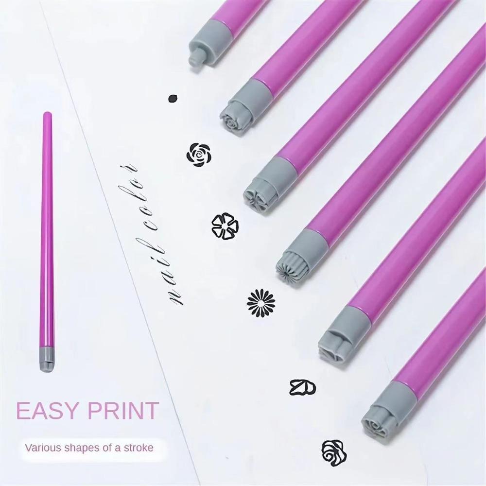 Non-Alcoholic Nail Template Easy  DIY Manicure Carving Mold Nail Art Stamp Pen  Manicure Tool