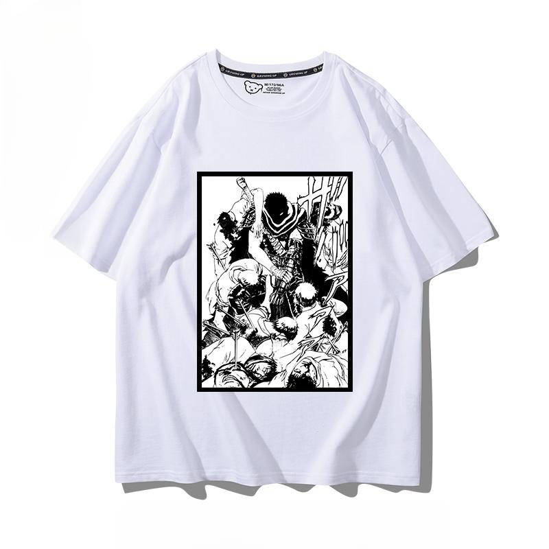 Berserk anime potisk osobnosti letní pánské 100% bavlna krátký rukáv venkovní ležérní pohodlné streetwear