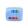 Rotating Bean Puzzle Toy Blue 6x6x7cm Compact Portable Fun Bean Puzzle Cube Fingertip Toy