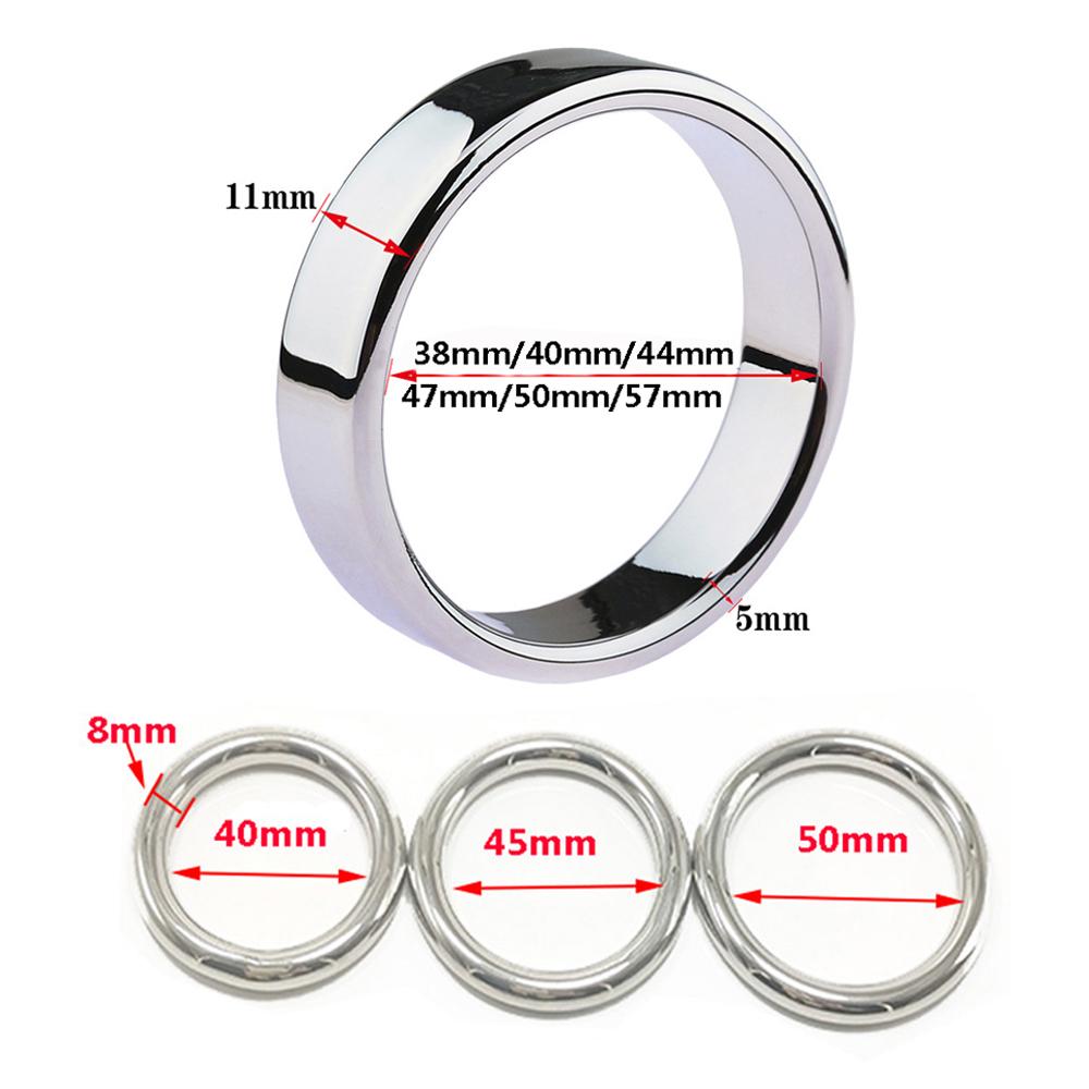 6 Sizes Stainless Steel Male Penis Ring Ball Scrotum Stretcher Ejaculation Delay Metal Cock Rings BDSM Sex Toys For Men Cockring