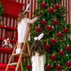 6Pcs 4/5/6/8CM Flocked Christmas Balls Christmas Decorations Hanging Balls Christmas Tree Ornaments