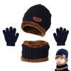 Ensemble de chapeaux et gants d'hiver, écharpe et gants en peluche pour enfants, chapeau tricoté pour bébés garçons, bonnet, écharpe de cou, costume pour enfants, accessoires
