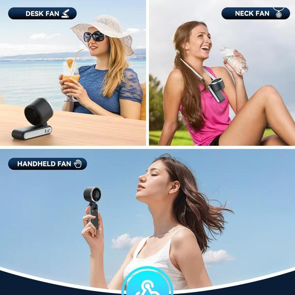 Portable Handheld Turbo Fan, 5 Gear Wind, 3 IN 1 Hand Fans with Air Turbo Tech Cooling Fan for Outdoor Activities, Travel, Beach