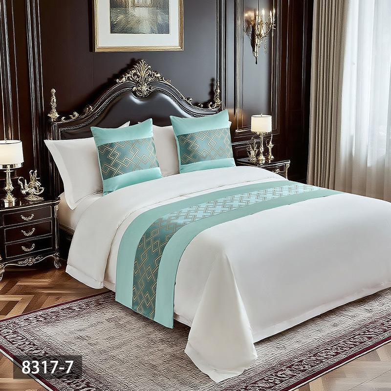 Fashionable and Minimalist Bedspread Hotel and Guesthouse Bedding Patchwork Bed Cover Decorative Strip High-count High-density Light Luxury Bed Skirt