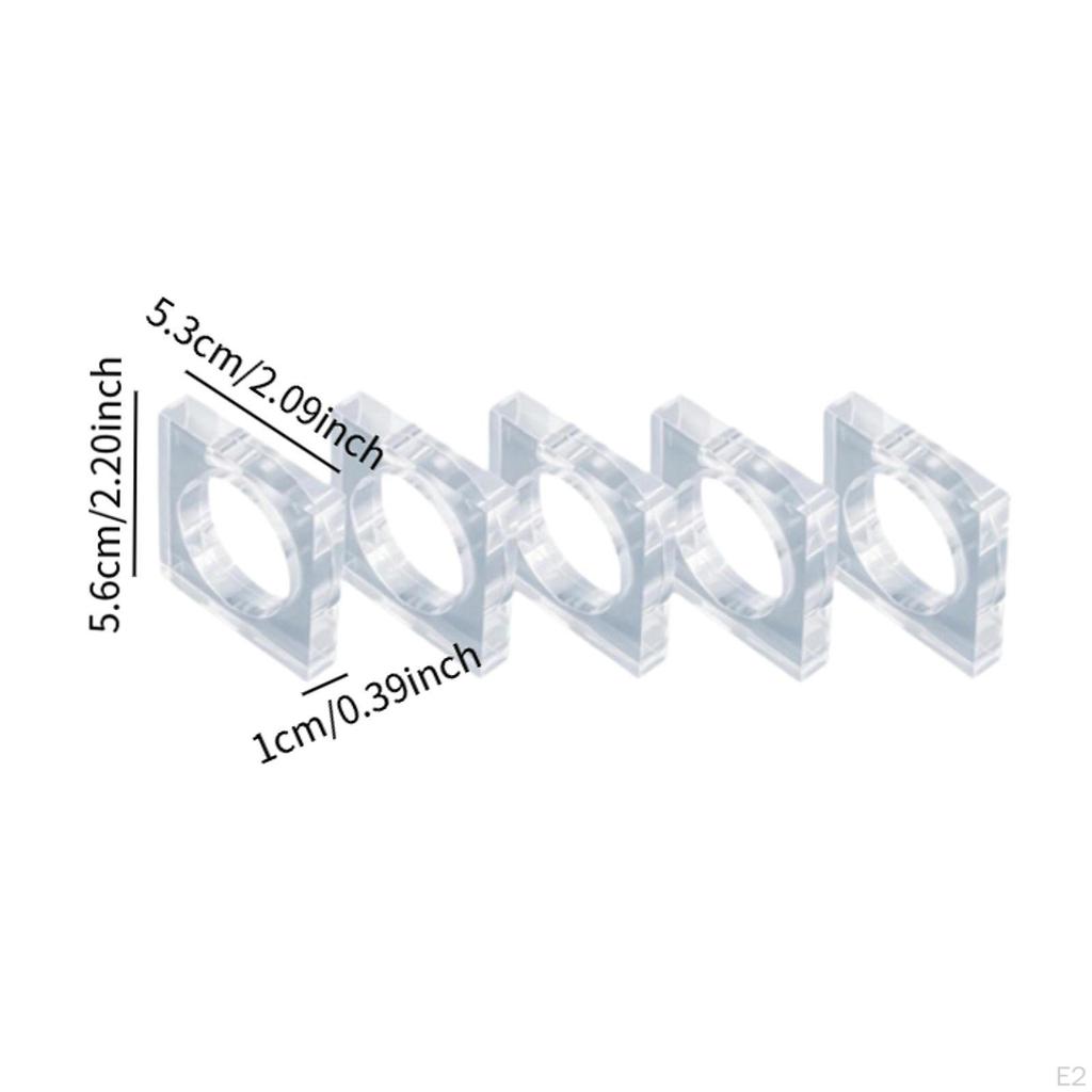 5 Stück Serviettenringe, Schnallen, Klare Dekorative Ringe für Hochzeit