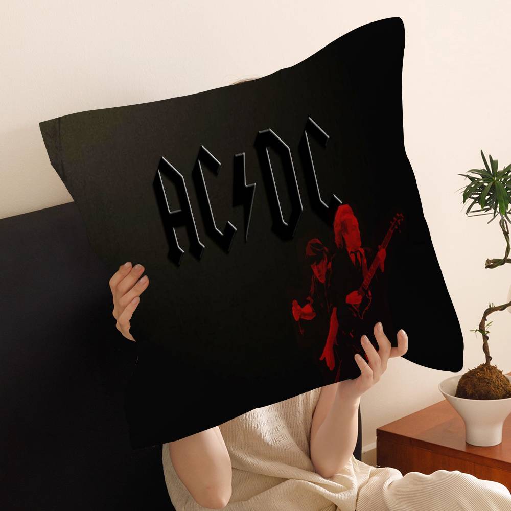 A-AC-DC Band Kissenbezug Auto Wurfkissenhülle Für Sofa Auto Weihnachtsgeschenk 40x40cm 45x45cm