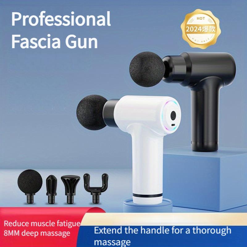 

Portable Fascial Massage Gun Electric Percussion Pistol Massager Body Relaxation Massage Deep Tissue Replaceable Massage Head Type C Charge