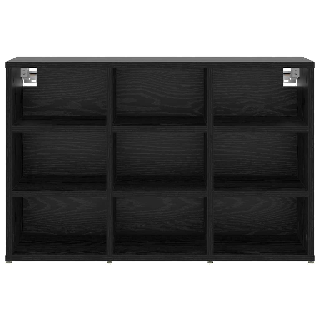Shoe Cabinet with Shelf Black Oak Effect 77.5 x 30 x 51 cm