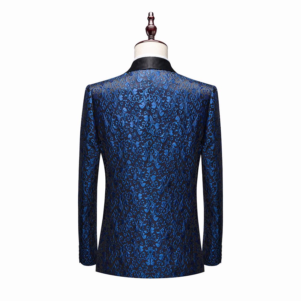 Men's Multi-color Slim Fit Jacquard Tuxedo Jacket for Stage, Wedding, and Banquet
