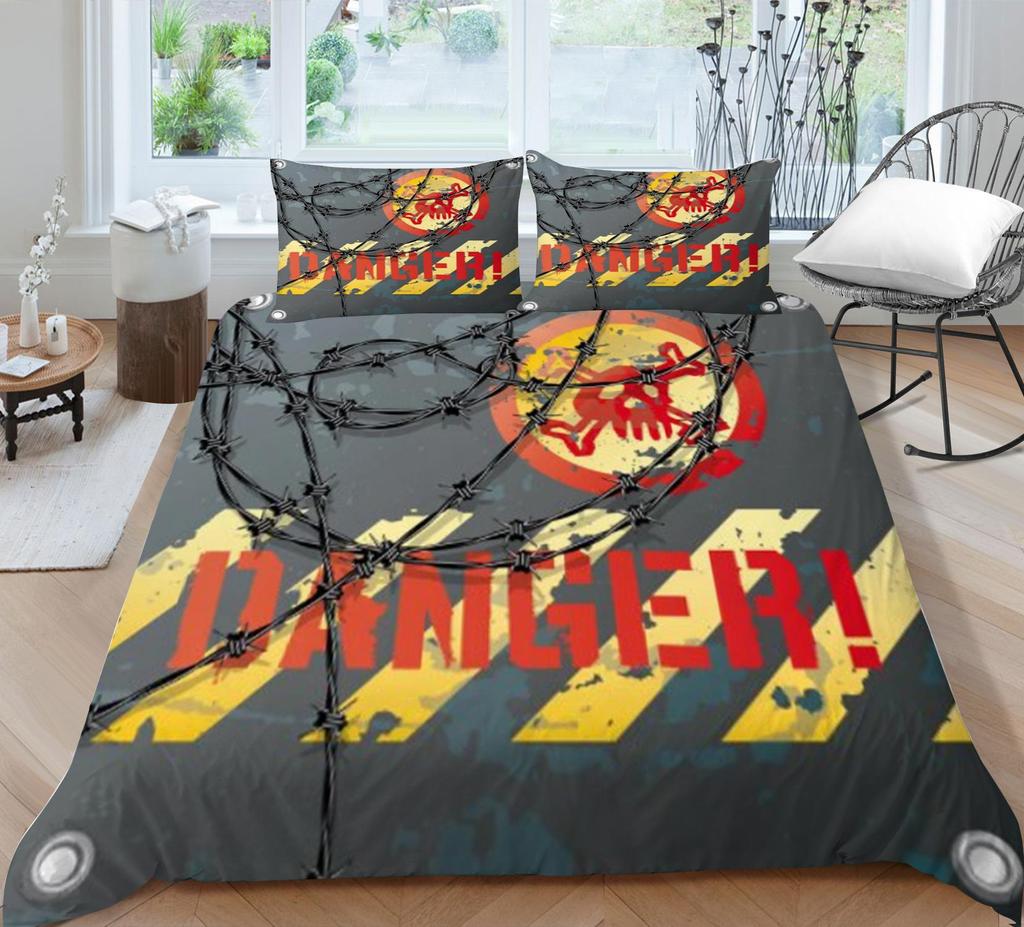 Bedding Set 3D Skull Printing Bedding Set Bedclothes Bed Three Piece Comfortable Pillowcase Polyester Quilt Cover