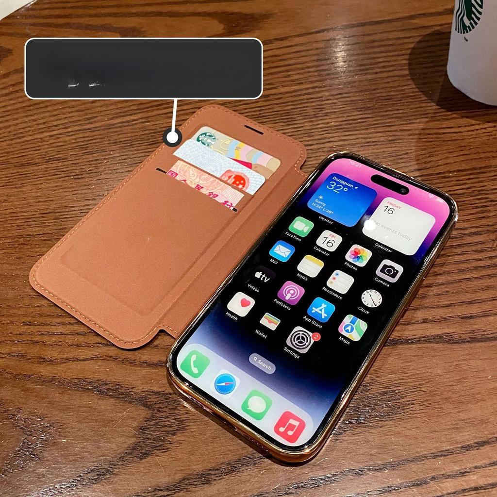 Anwendbar auf Apple 17proMax Vollständig inklusive Magnetklappe Lederhülle IPhone 16 Transparent 15 Sturzsichere Handyhülle