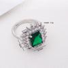 Luxury Bling Geometric Zircon Necklace Stud Earrings Ring for Women Wedding Party Fashion Stainless Steel Chain Jewelry Set Gift
