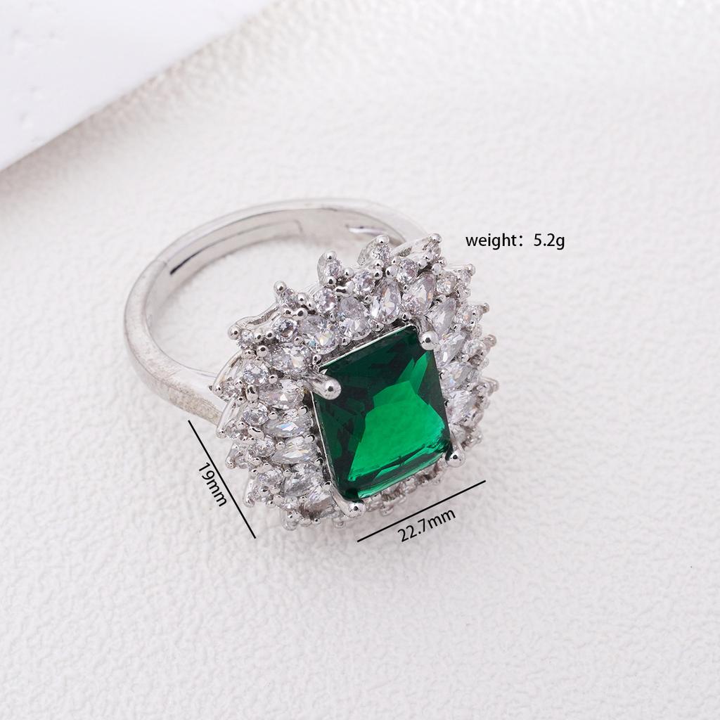 Luxury Bling Geometric Zircon Necklace Stud Earrings Ring for Women Wedding Party Fashion Stainless Steel Chain Jewelry Set Gift
