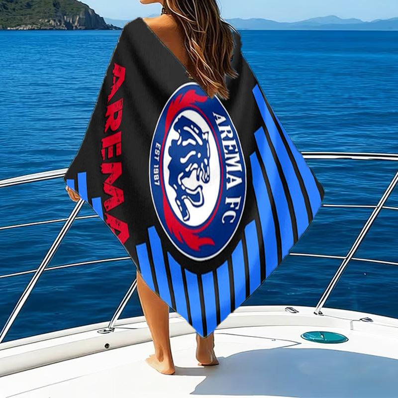 Arema Football club Printed Beach Towel, Super Soft Microfiber, Perfect Gift Birthday, for Pool, Beach, Travel, for family and friends