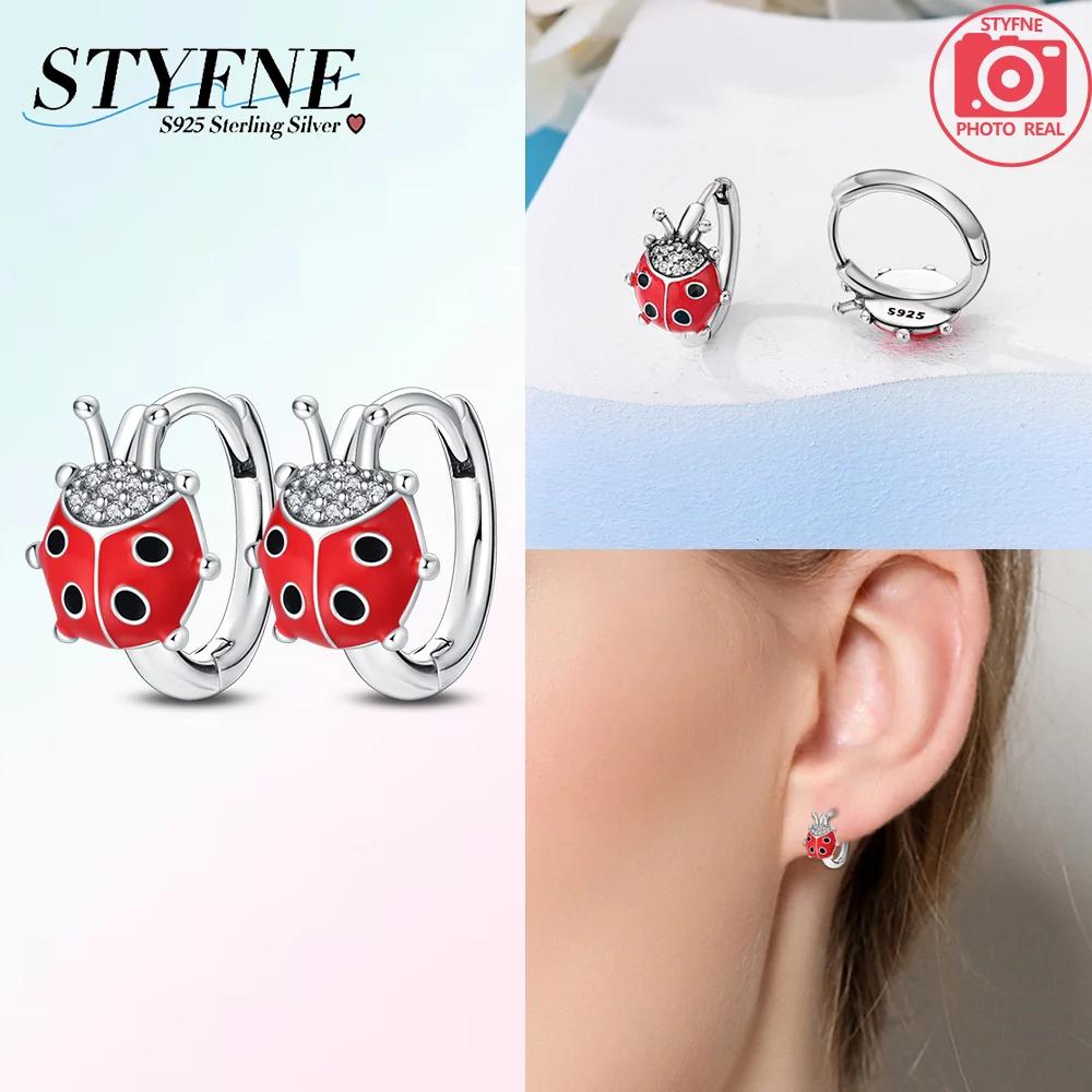 Copper Metal Authentic Original Earring of Bat Spider Red Eight-spotted Ladybug Earring Woman's Bee Dragonfly Earring Women High Quality Fine Jewelry
