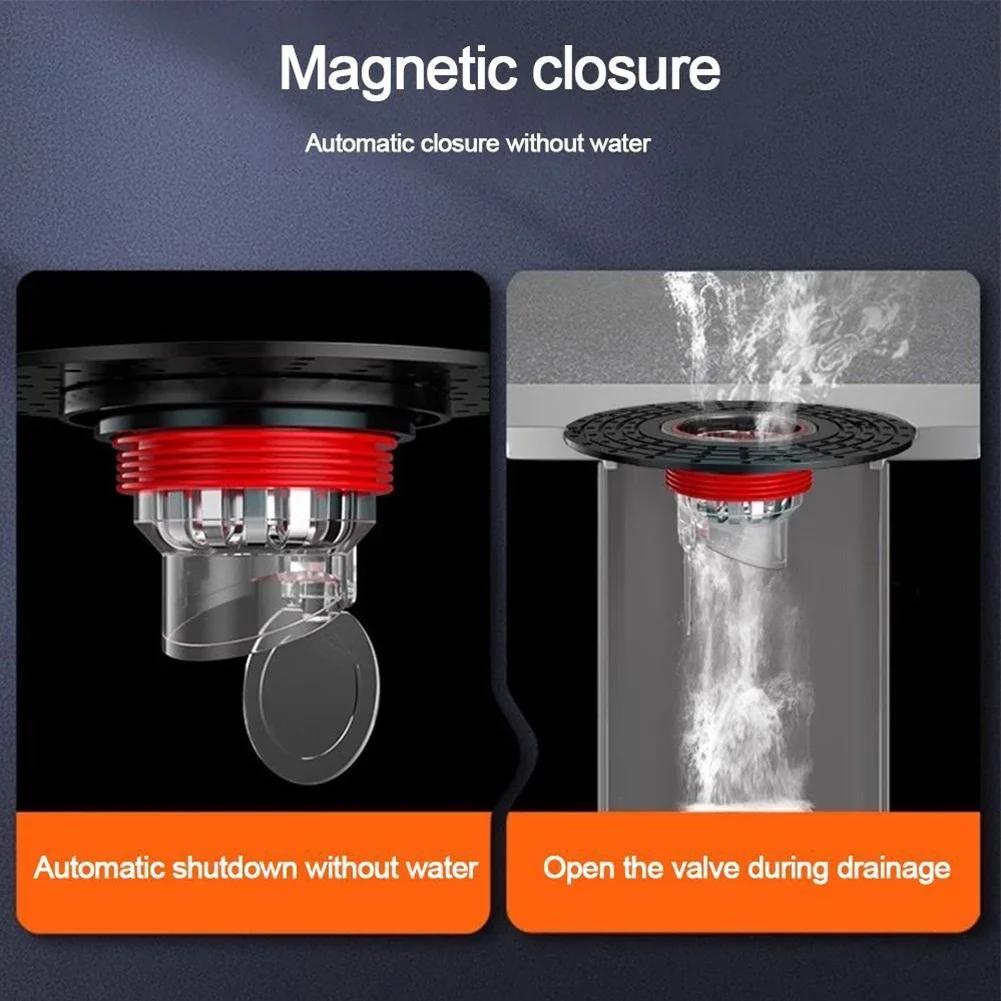 Bathroom Floor Drain Core Shower Floor Strainer Cover Toilet Sewer Anti-Odor Plug ABS Shower Hair Capture Anti-Clogging Drain