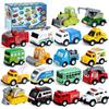 JOYFY 18 Pcs Pull Back City Cars and Trucks Toy Vehicles Set Friction Powered Cars for Kids Best Birthday Christmas Gifts