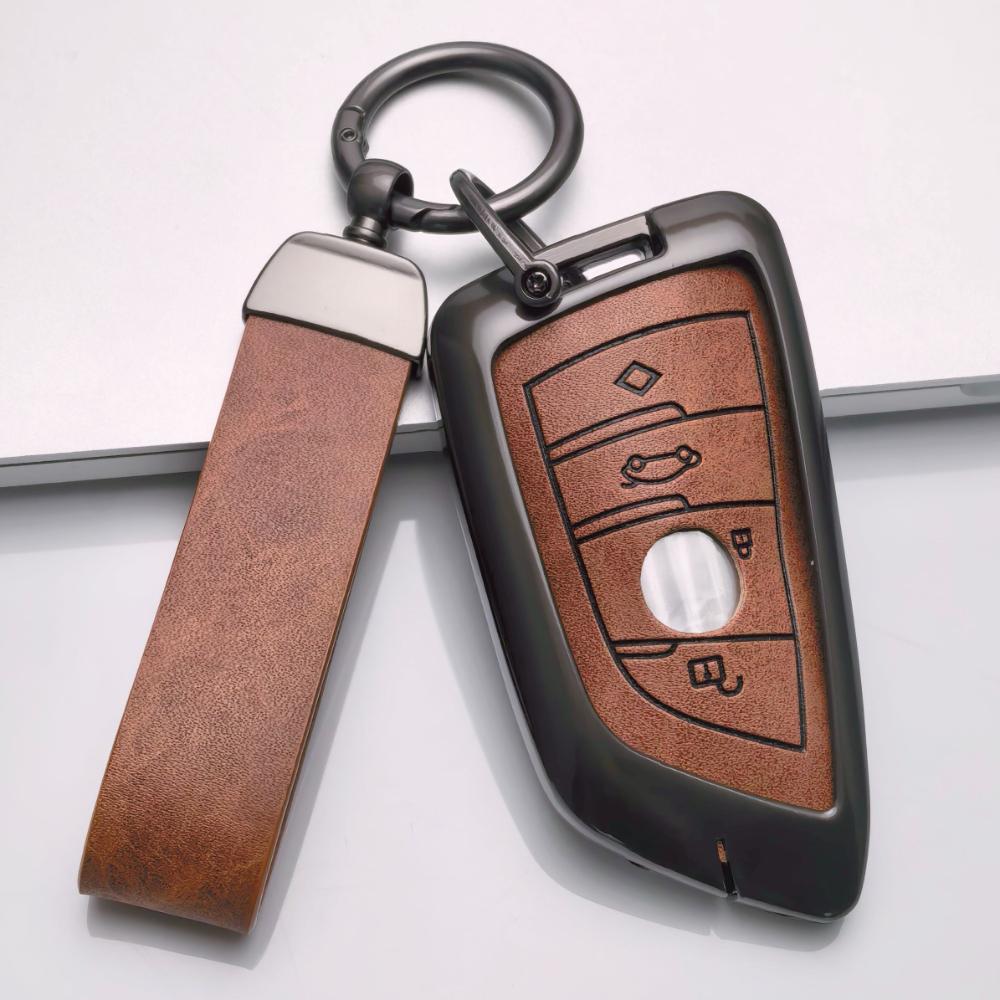 For Bmw 1 2 3 4 5 6 7 Series X1 X3 X4 X5 X6 X7 F10 F20 F30 G20 G30 G01 F15 F16 G02 G05 F34 Zinc Alloy Leather Car Key Case Bag