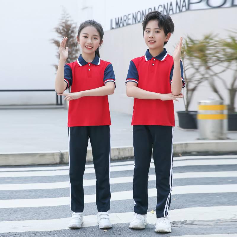 Summer Short Sleeve Student Uniform Set: High School Sportswear with Logo, Men's and Women's Two-Piece